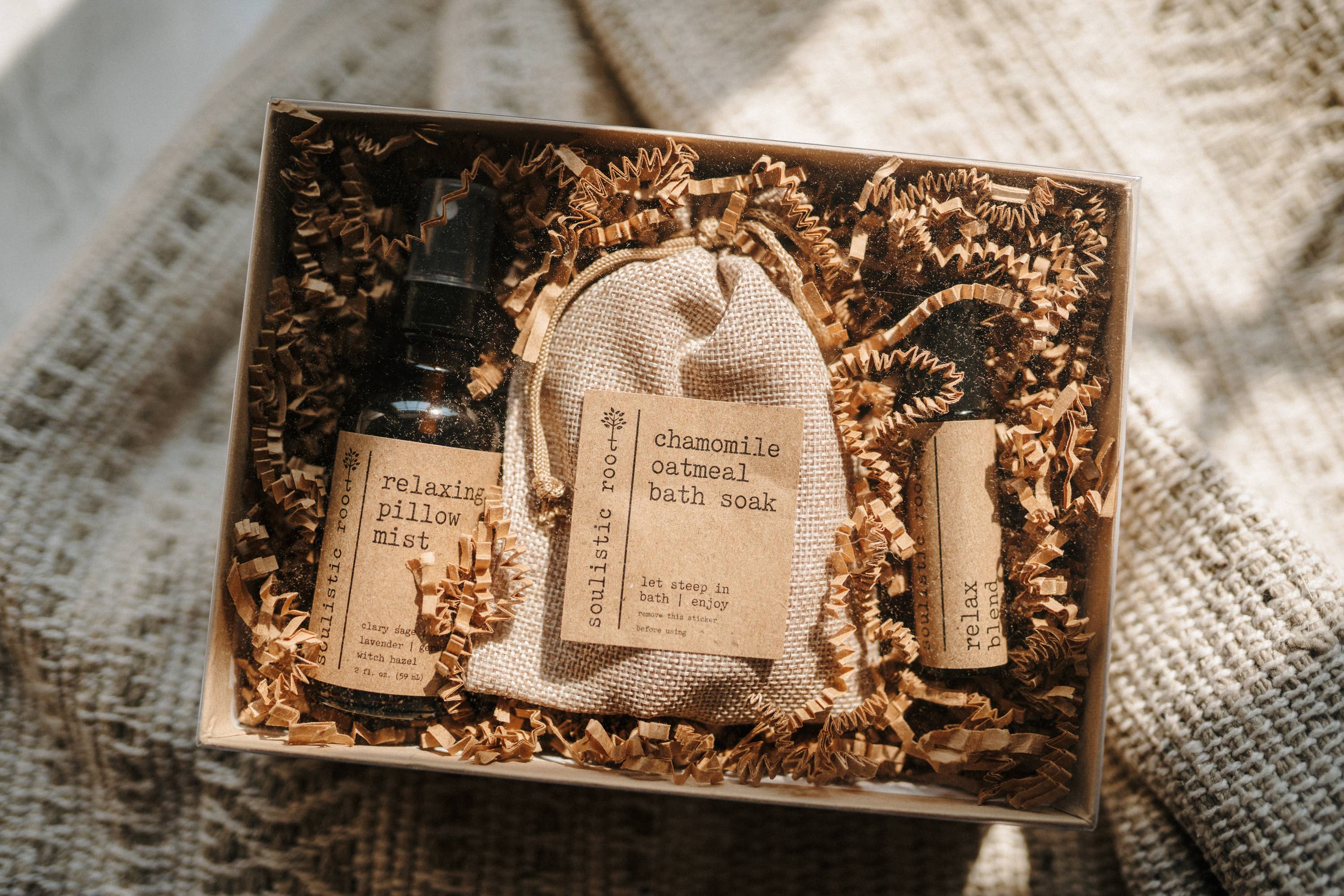 Pillow Mist, Relax Roller & Oatmeal- Wellness Gift Set