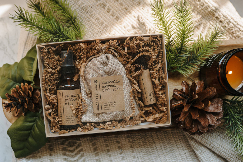 Pillow Mist, Relax Roller & Oatmeal- Wellness Gift Set